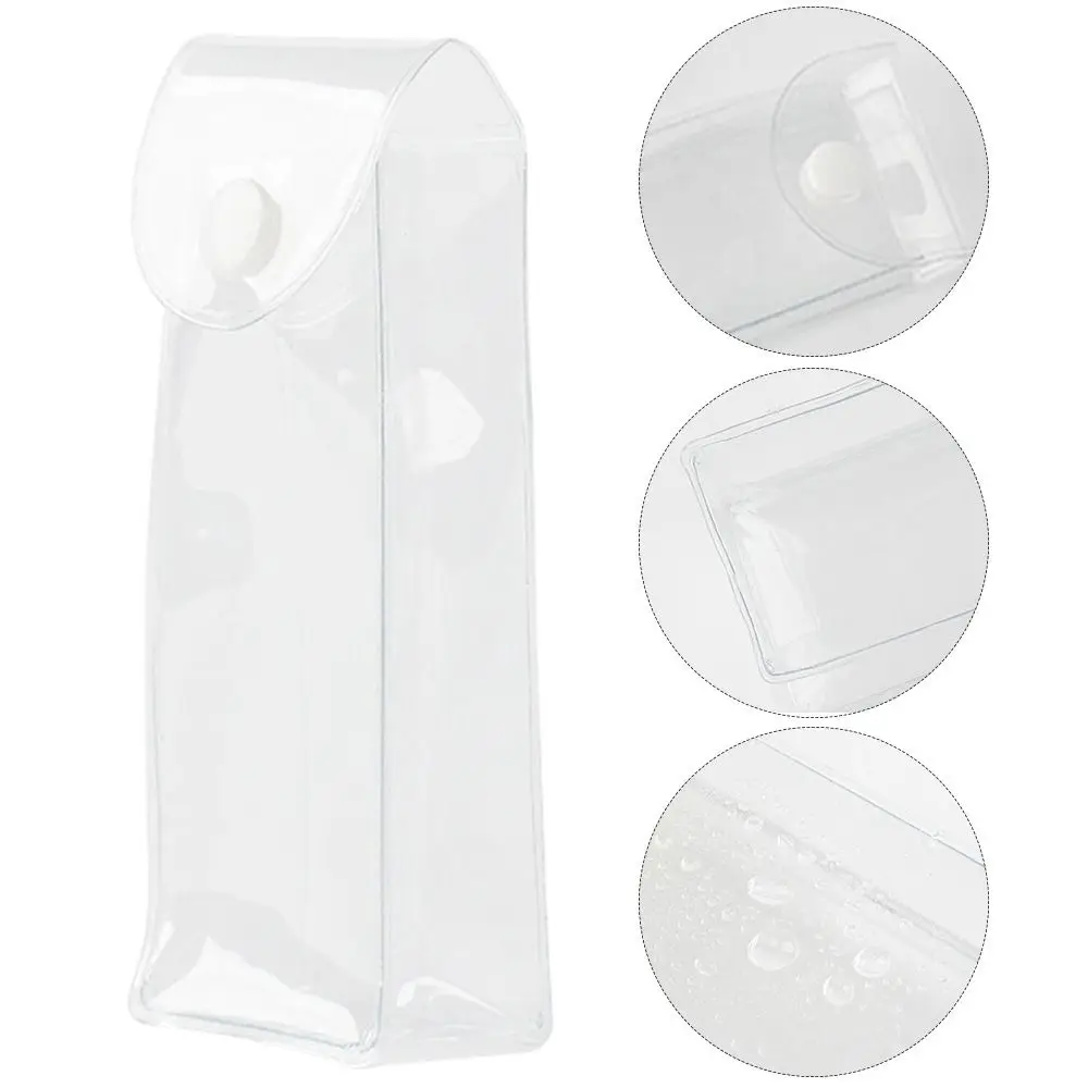 

Portable PVC Button Bag Plastic Transparent Three-dimensional Bag Self Sealing Rainproof Storage Bag Labubu