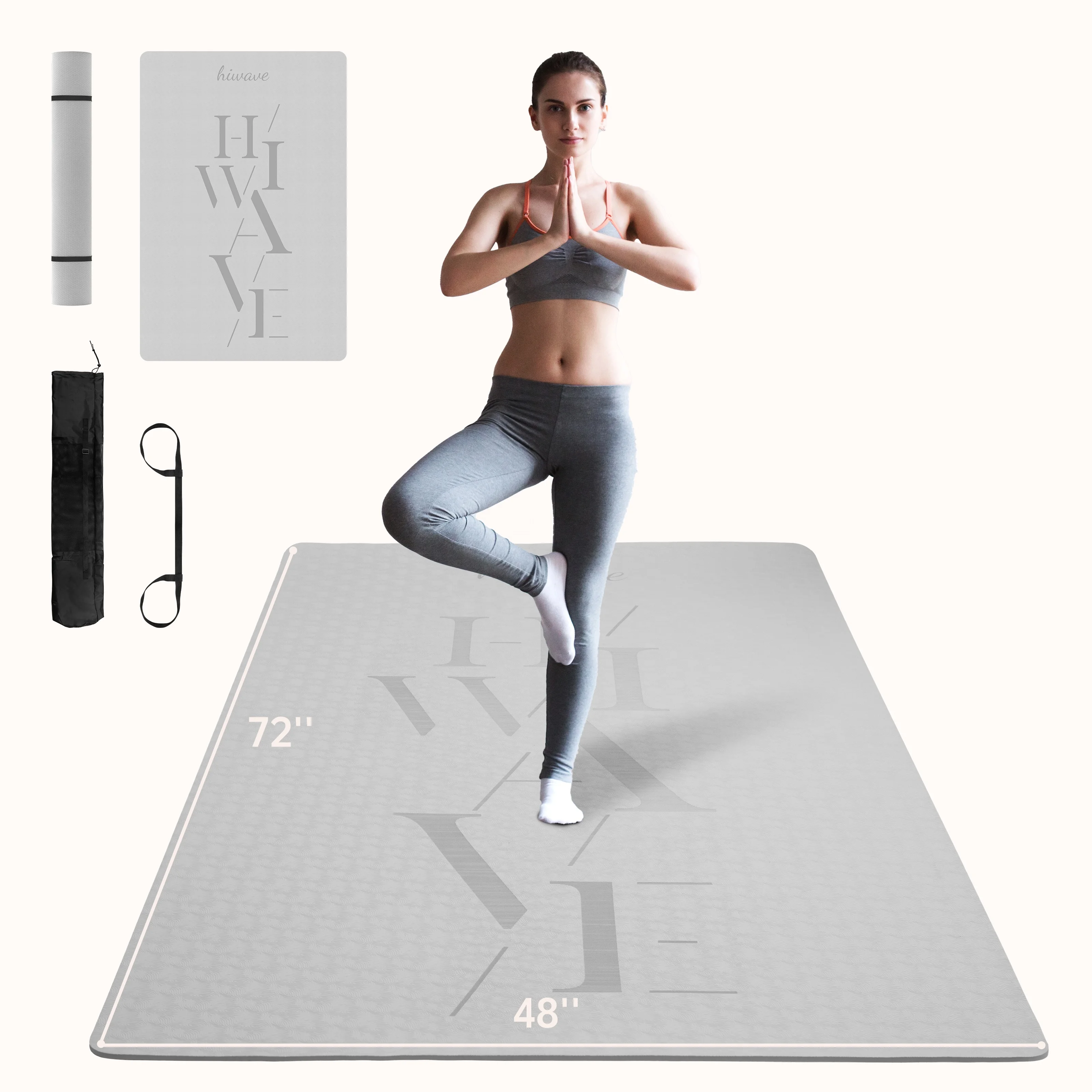 

PF High Quality TPE Yoga Mat Eco Friendly 72''*48''TPE Yoga Mat for Men & Women Folding Durable Yoga Mat