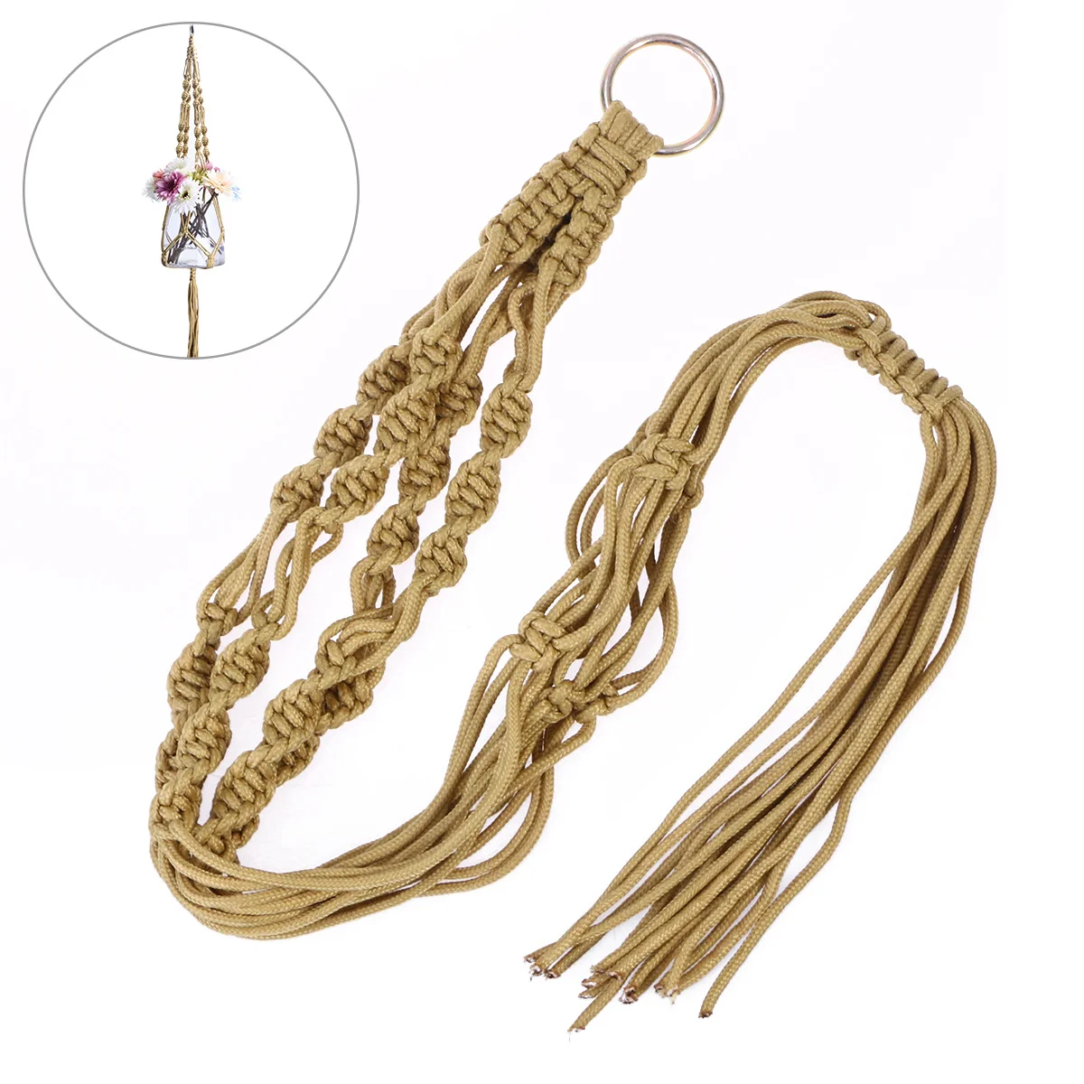 

Cotton Rope Hanging Basket Net Pouch For Plant Hanger Indoor Outdoor Wall Mount Planter Decor Pots Macrame