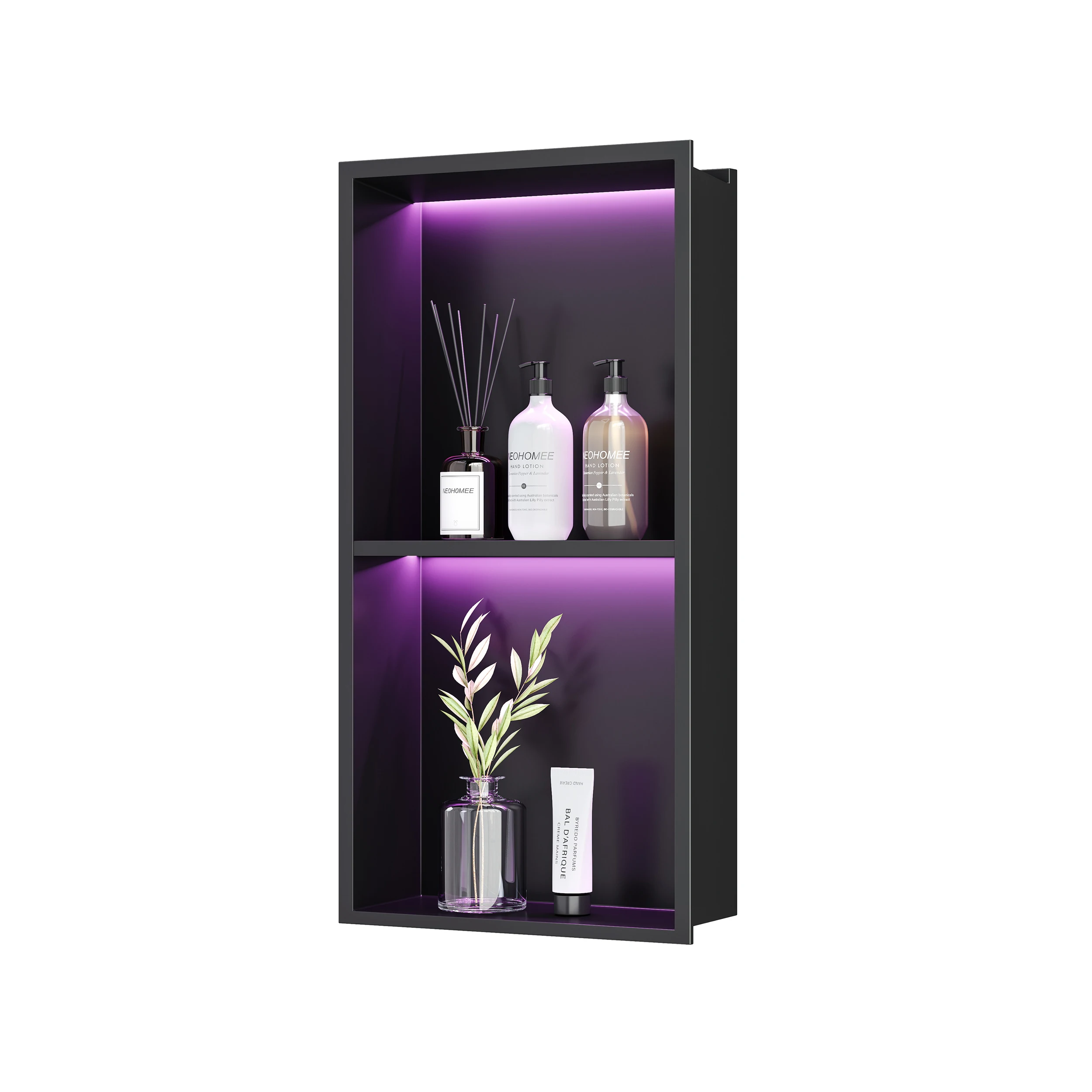 

Modern Double-Layer Stainless Steel Shower Wall Niche Insert with RGB Lights Newly Designed by Source Factory for Bathroom Use