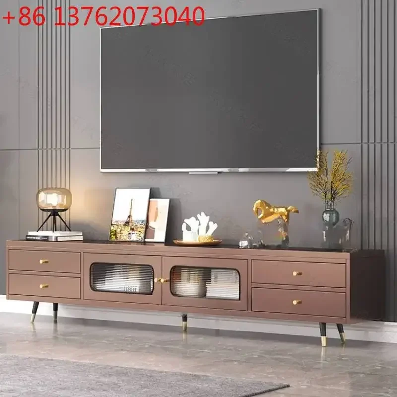 Glass Wood Luxury Tv Cabinet Drawers Brown Art Apartment Storage Tv Cabinet Nordic Vintage Szafka Pod Telewizor Furniture