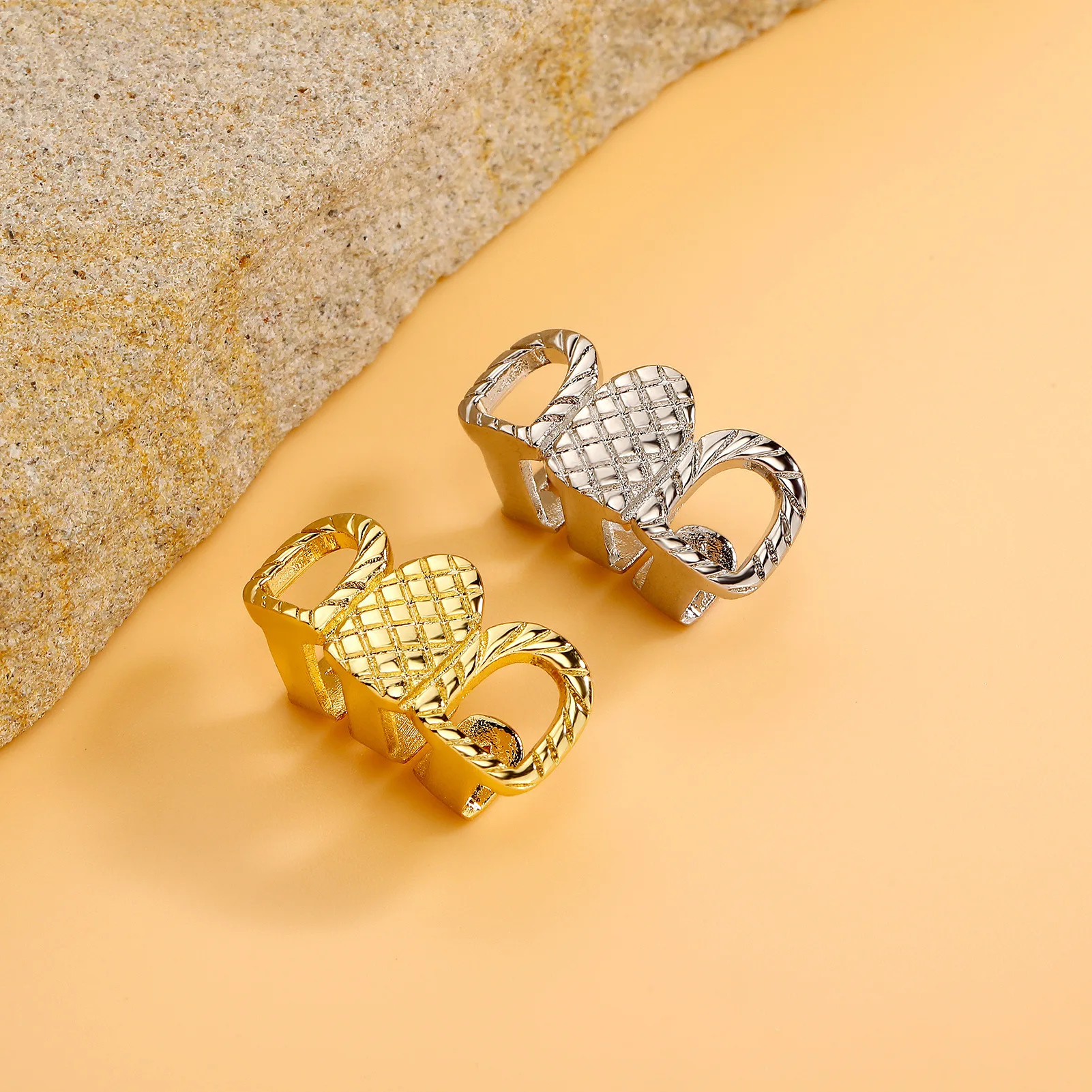 YOUNGX الهيب هوب 3 ألوان تويست نمط الأسنان Grillz المألوف جوفاء خارج الأسنان قبعات للنساء الرجال المجوهرات تأثيري هدية #4