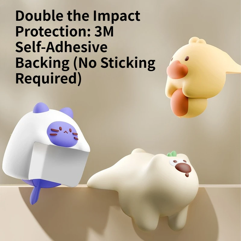 4pcs Cartoon Silicone Corner Protectors for Baby, Soft Right Angle Edge Guards, Anti-collision Cover for Table Window Furniture