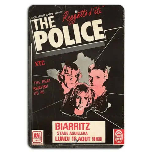 Póster del Concierto Regatta d’Été Biarritz, Letrero Metálico Vintage de Música, Aluminio