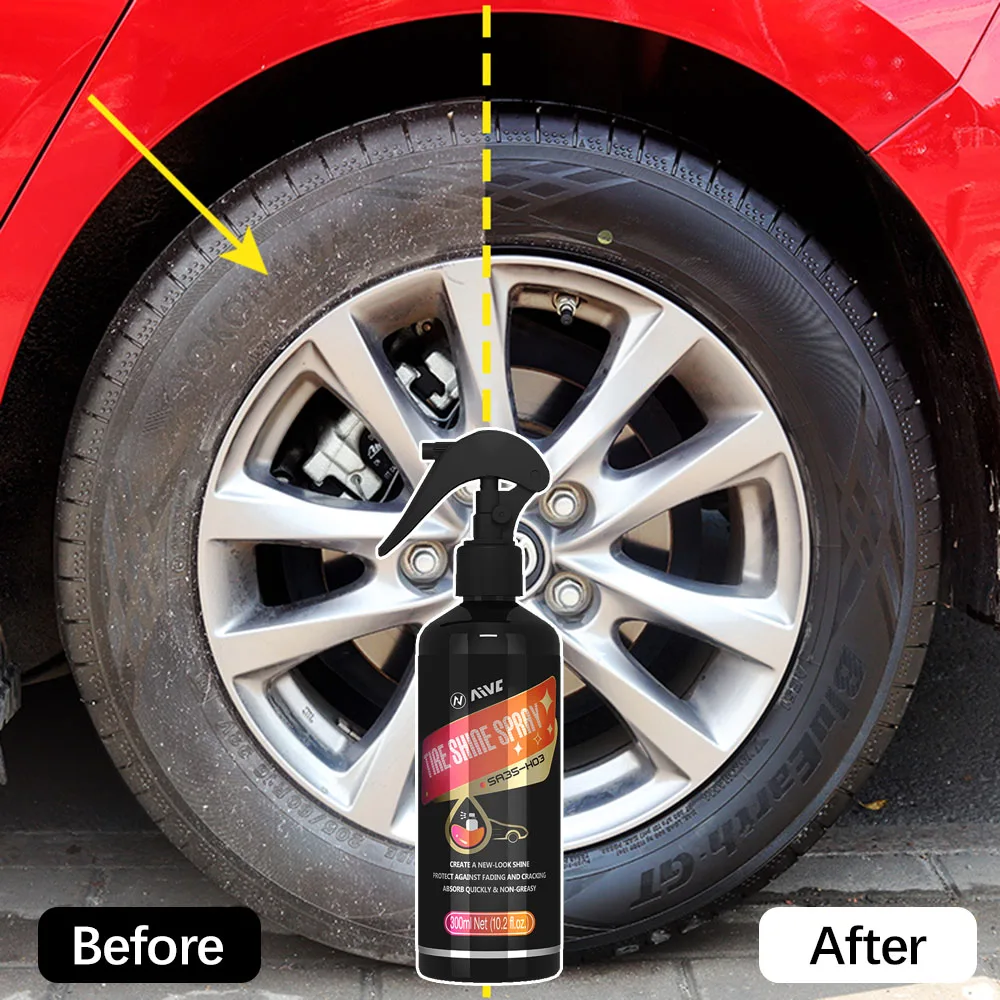 Car Tire Shine Coating Aivc Long Lasting Tyre High Gloss Plastic Rubber Wheel Restorer Agent Spray Tyre Polishing Car Detailing