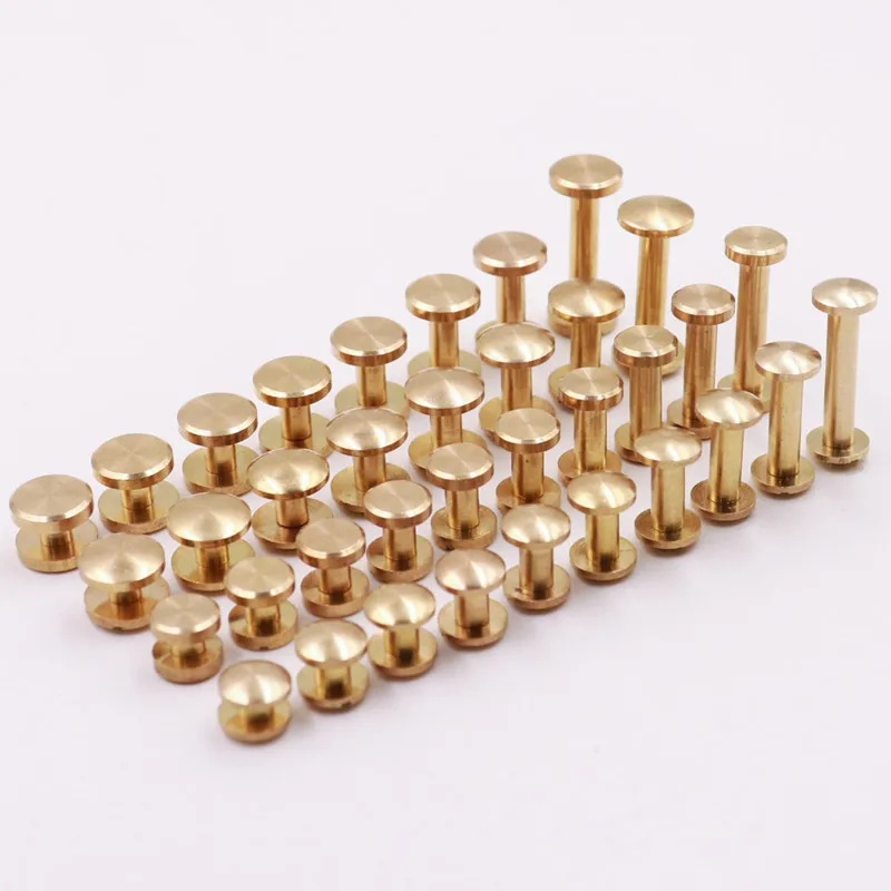 

10pcs Solid Brass Screw Rivets Nail Rivets Button Studs for DIY Craft Bag DIY Apparel Sewing Supplies