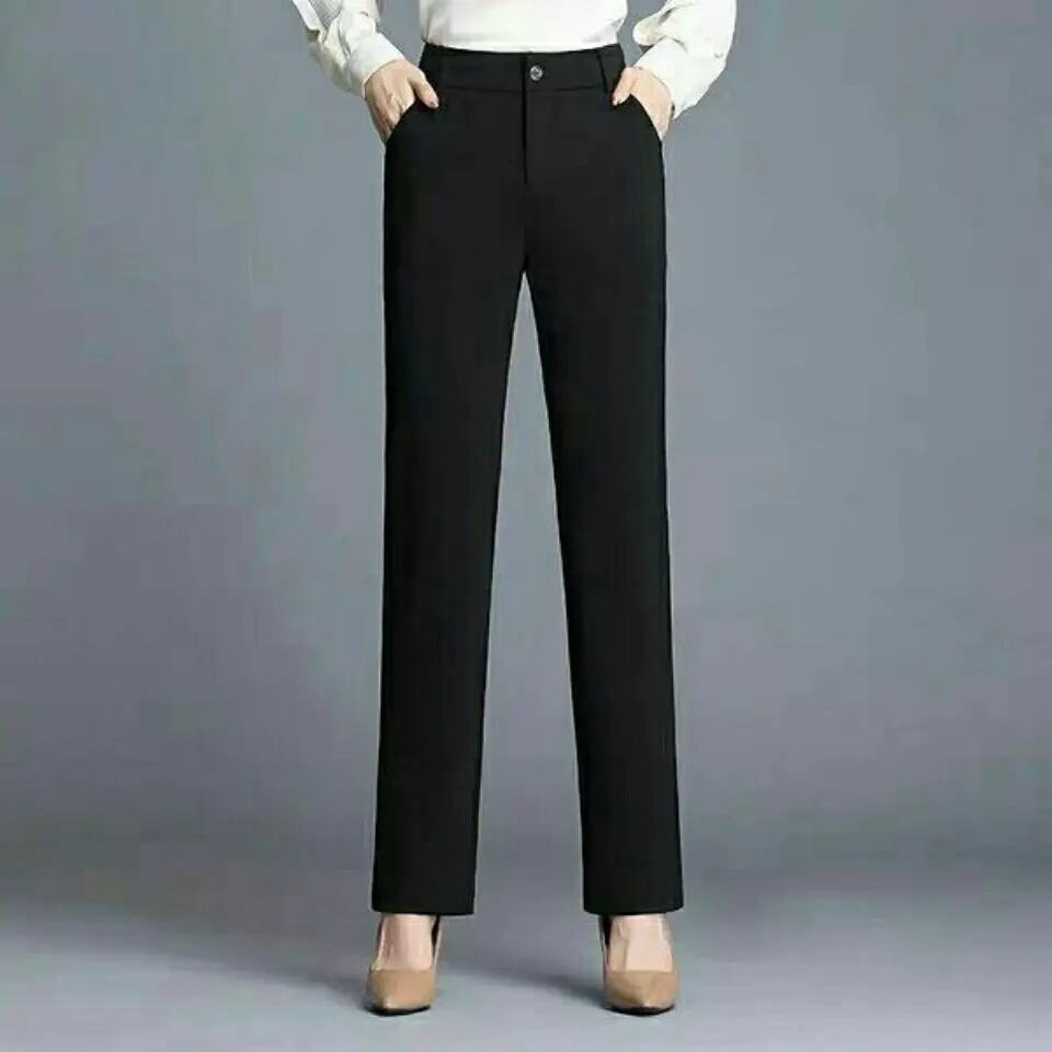 

2023 Women Spring Autumn New High Waist Office Lady Pants Female Loose Professional Suit Pants Ladies Slim Long Trousers Y625