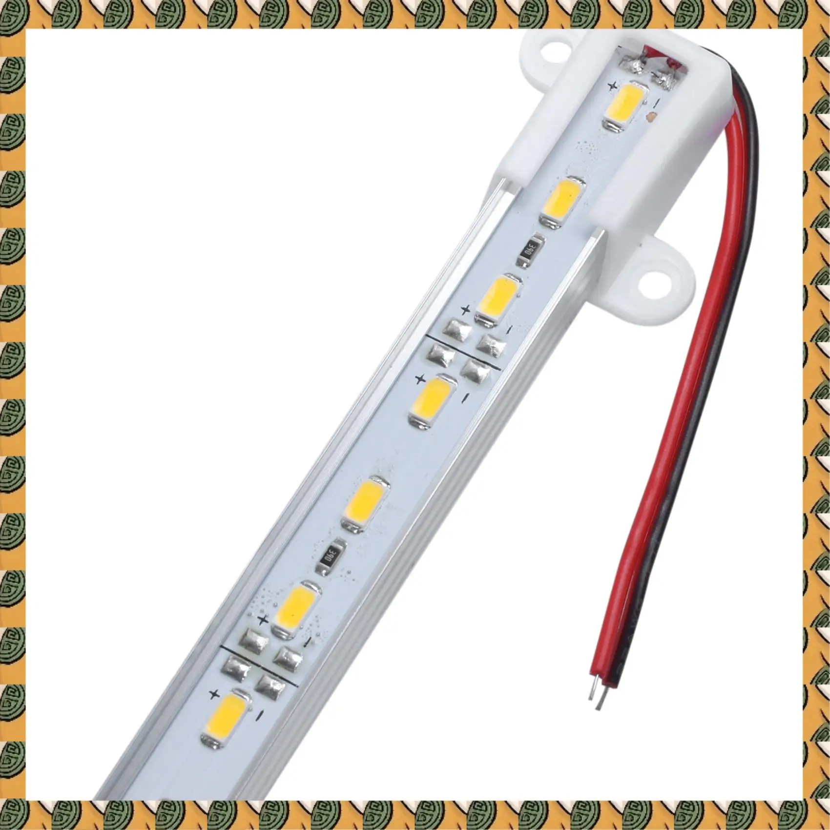 A77I 2X, 50CM 12V 36 LED 5050 SMD Hard Strip Bar Light Aluminum Rigid Warm White