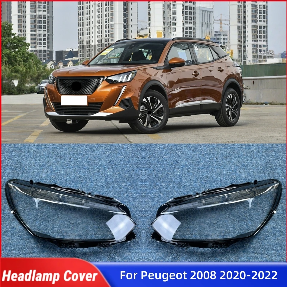 

For Peugeot 2008 2020 2021 2022 Car Interior Replacement Parts Lampshade Caps Headlight Lens