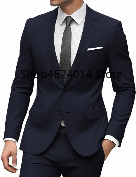 

Elegant Suit for Men 2 Pieces Blazer and Pants Set Luxury Notched Lapel Tuxedo Suits for Men Formal Wedding Dresses Gentleman
