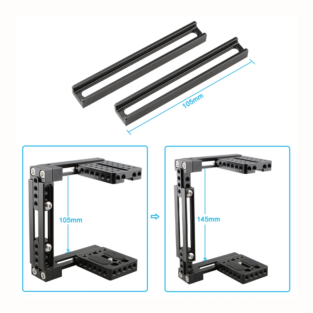 Kayulin Dual-use Adjustable Dslr Camera Cage Kit with Wooden and Side Handle Grip for Universal Dslr Cameras