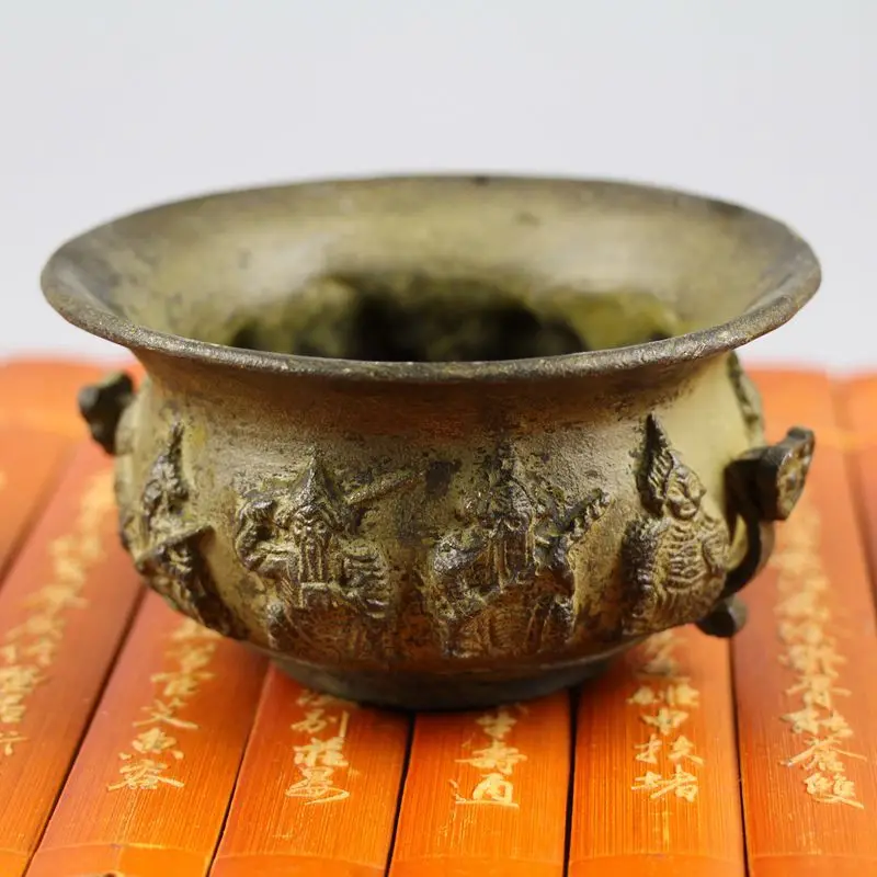 

Антикварные украшения, разные, из чистой меди, открытые сандаловые палочки для благовоний и основа, подарок, восемь бессмертных Ruyi In