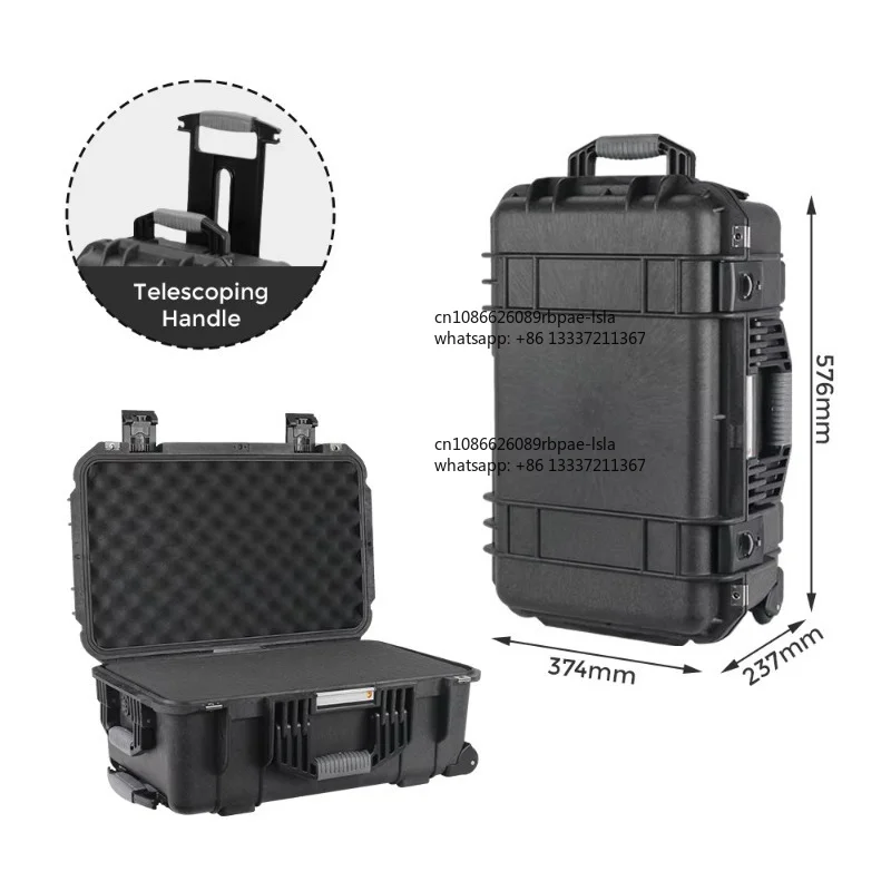 Ip67 PP 576 * 374 * 237 mm Heavy  Equipment Protective Plastic Big Size Hard Shell Portable Tool Cases