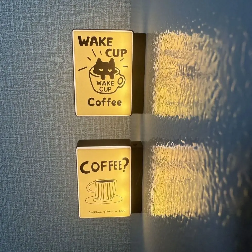Creative Atmosphere Coffee Corner Light Sign Retro Style Soft Light Glowing Fridge Magnet Decoration Three-Dimensional
