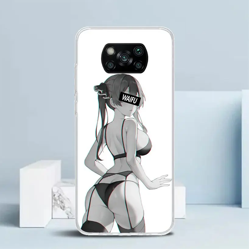 Sugoi Senpai Anime Waifu Sexy Girl Silicon Call Phone Case For Xiaomi Poco X3 Nfc X5 X6 F6 F5 Pro M5S M5 X4 F4 GT M4 M3 F3 F2 F1