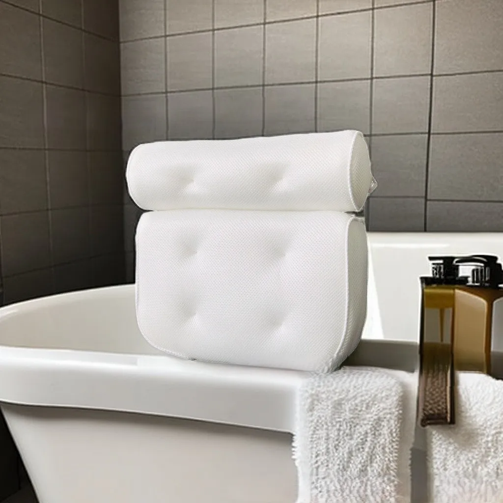 Square Non-slip Bath Pillow Suction Cup Hotel SPA Spa Massage White Bath Pillow