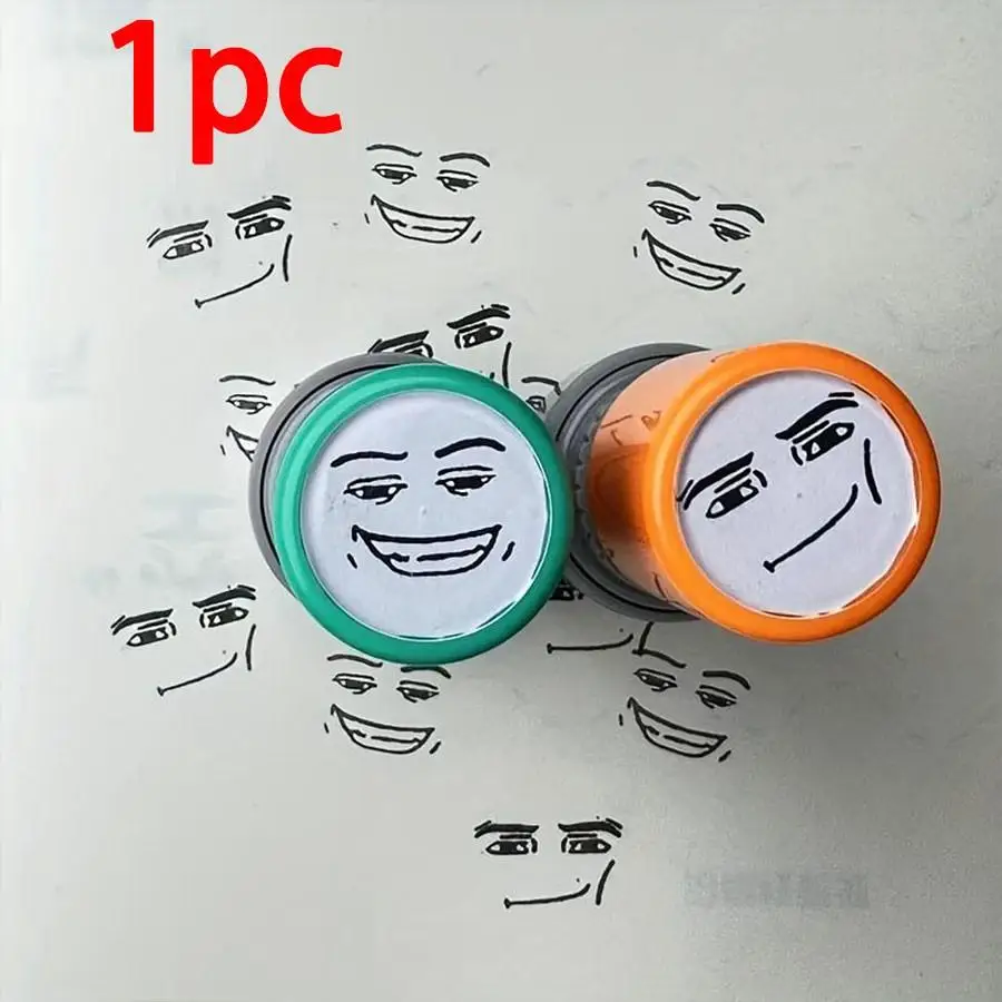 1pc Emoji Stamp Press Style Fun Ink Stamp,Cute and Interesting Emoticon Design for Office Use, Ideal for Labels and Instructions
