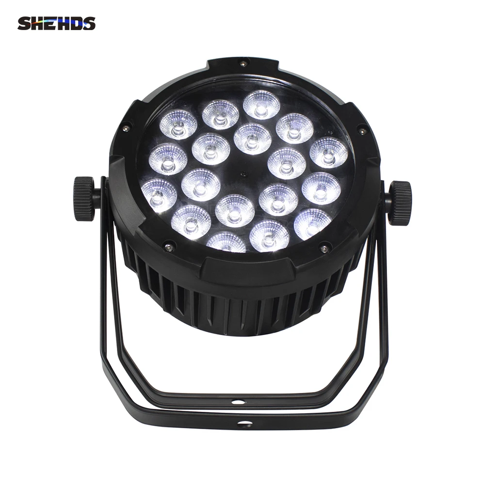 SHEHDS LED Waterproof Par 18x18W RGBWA+UV Lighting DMX Lamp Strobe Dimming Effect Projector Dj Disco Bar