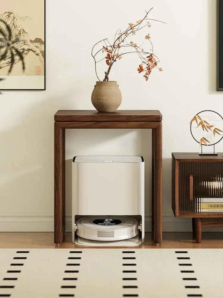 Sweeping robot shelf household solid wood base station cabinet living room sofa side table corner few solid wood movable coffee