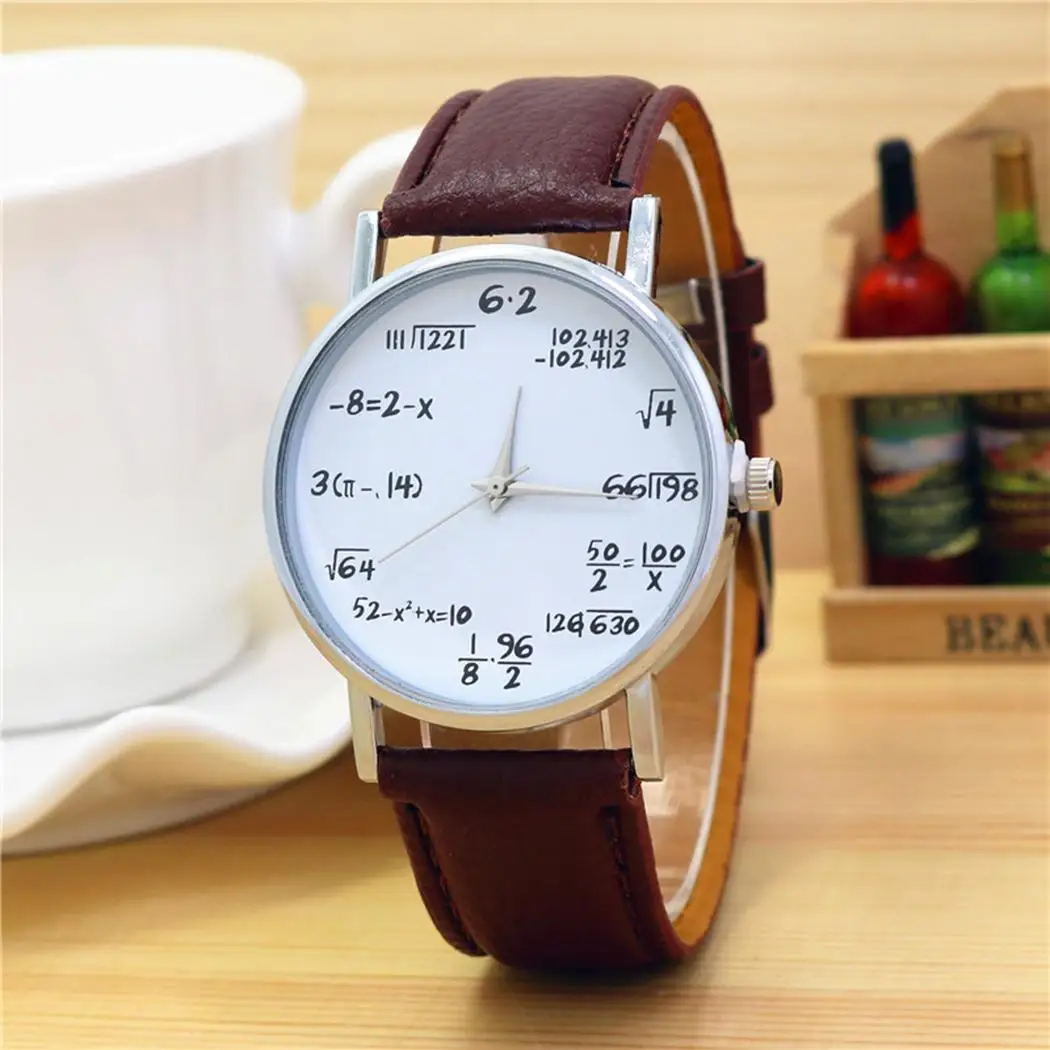 

Fashion Design Mathematical Formula Watch Women's Watches Leather Band Quartz Wristwatches Ladies Reloj Mujer relogio mulher