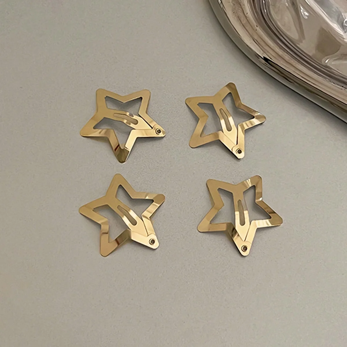 8 قطع من مشابك الشعر على شكل نجمة، مشابك شعر بإبزيم معدني، إكسسوارات شعر ذهبية، مشابك شعر على شكل نجمة لطيفة، مشابك شعر بإبزيم مضاد للانزلاق، مناسبة