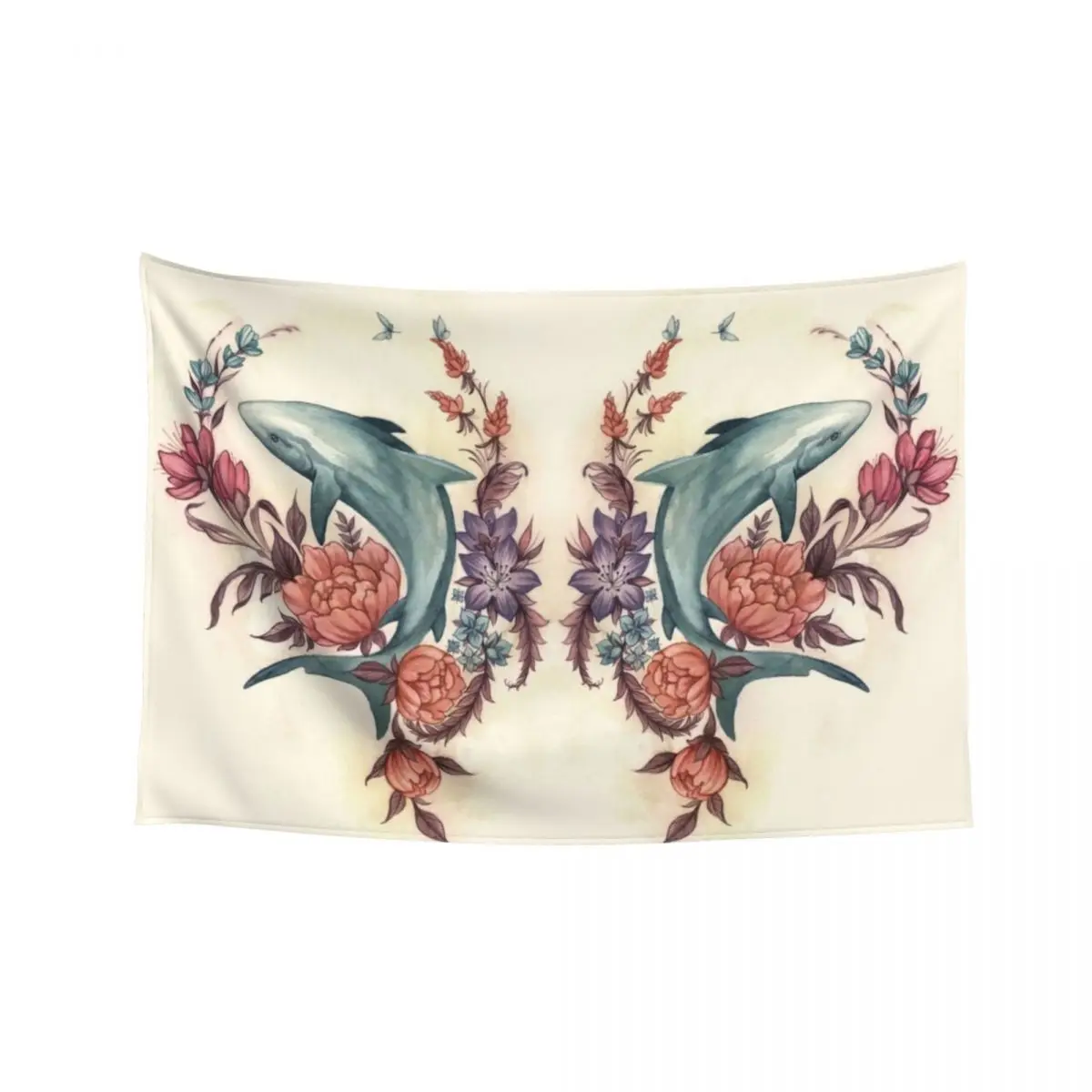 

Floral Shark Tapestry Custom Decorative Wall Mural Decoration For Bedroom Wall Art Tapestry