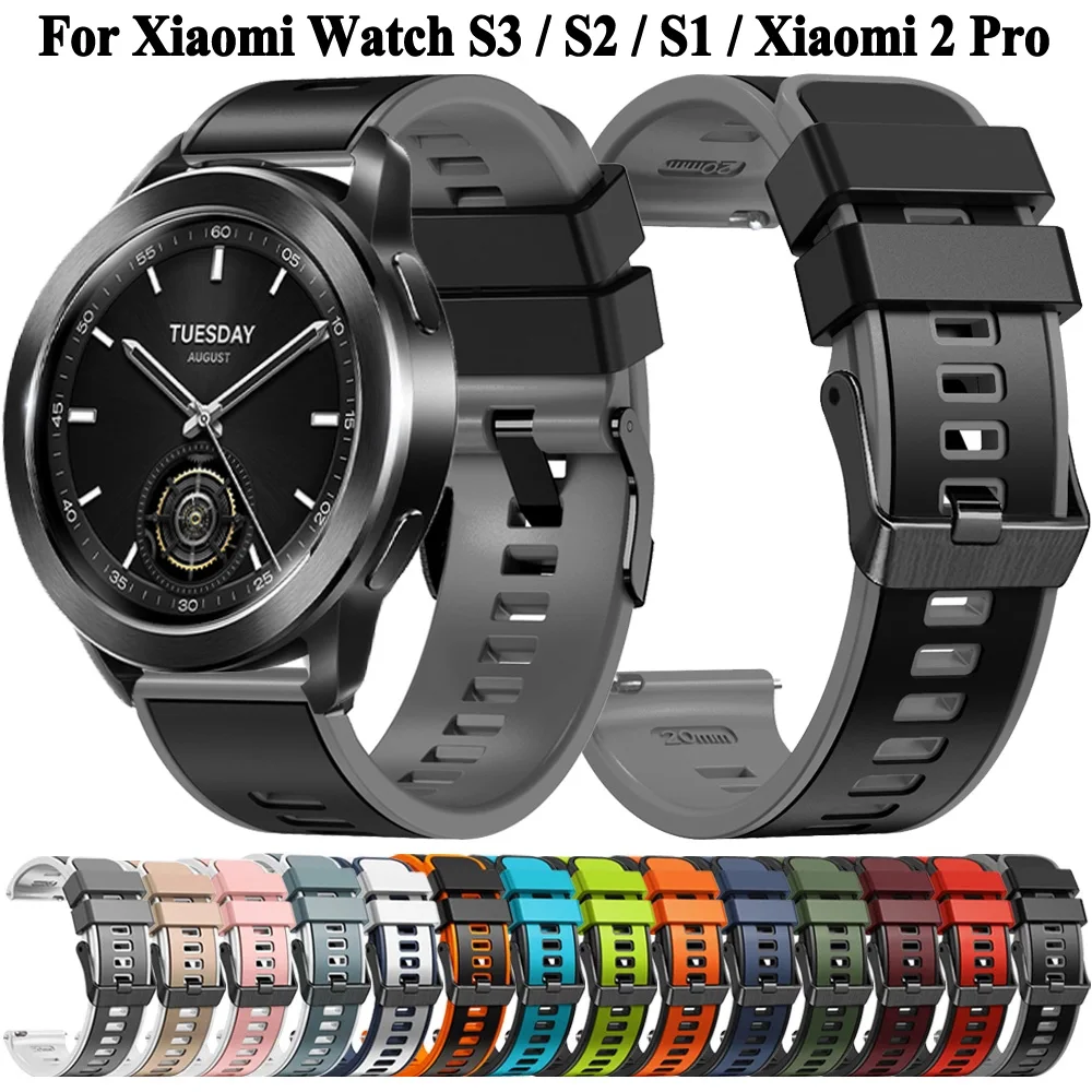 For Xiaomi Watch S3 S2 S1 Active S1 Pro Strap Sports Men Silicone Smartwatch Wirstband Bracelet For Xiaomi Watch 2 Pro Watchband
