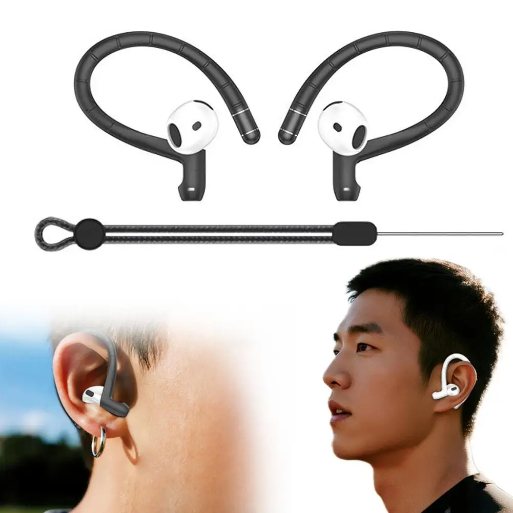 Crochets anti-perte pour Airpods 1/2/3/4/pro/pro 2, adaptateur Bluetooth, support de crochet, écouteurs sportifs, écouteurs en silicone F8Y5