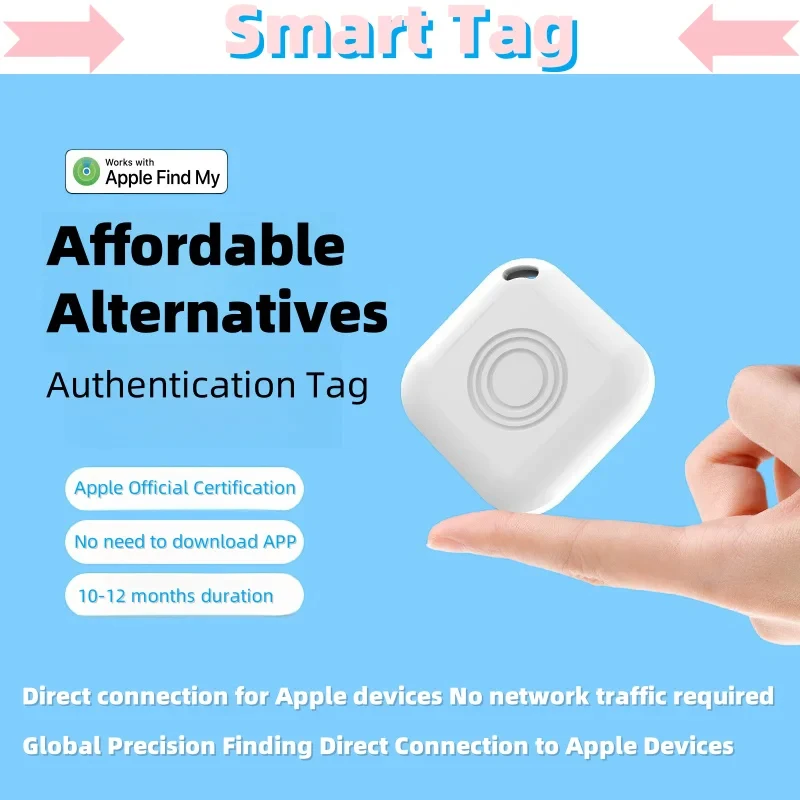Mini localizzatore Bluetooth IP65 impermeabile Funziona con Apple Find My (Solo iOS) Localizzatore di oggetti Smart Tag Tracker per borse Bagagli