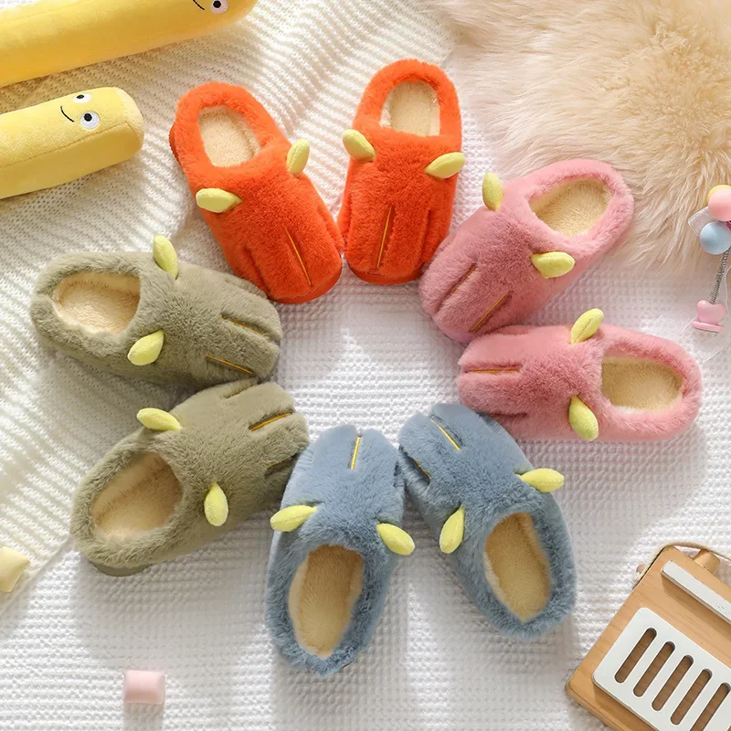 Children Cotton Slipper Plush Home Boy Indoor Anti-slippery Cute Cartoon Kid Shoe for Girl Kid Slipper Winer Shoe Pantufla Mujer