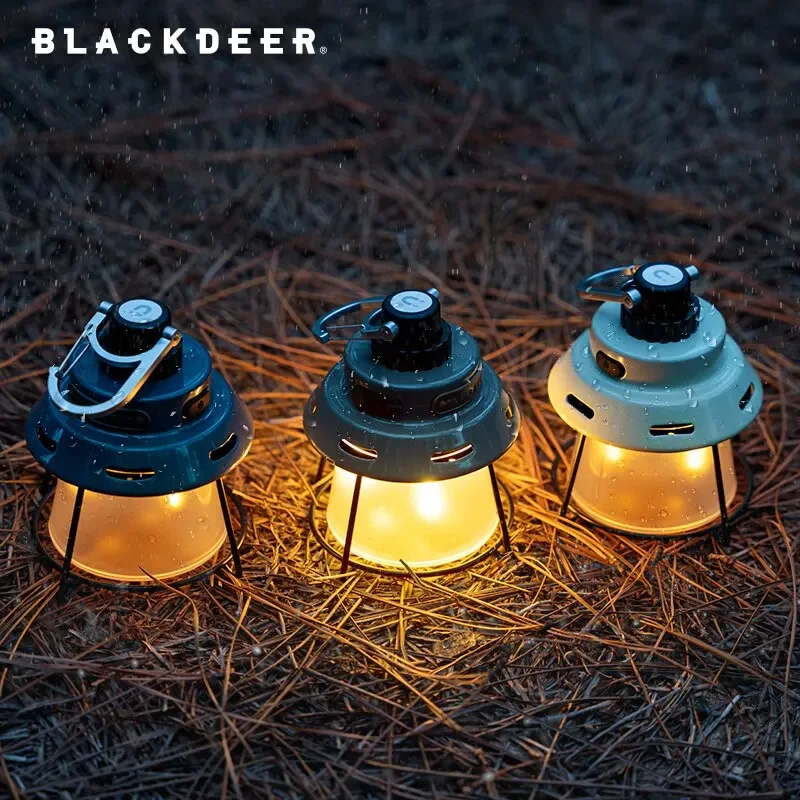 Imagem -03 - Preto-portable Camping Lights Recarregável Led Light Trekking Lantern Lâmpada de Emergência Alta Potência Tendas de Iluminação Modos