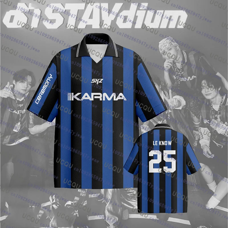 Kpop Stay Karma Album Fans t-shirt Felix Bangchan Hyunjin Streetwear ample Sport surdimensionné Polo à manches courtes haut vêtements pour enfants