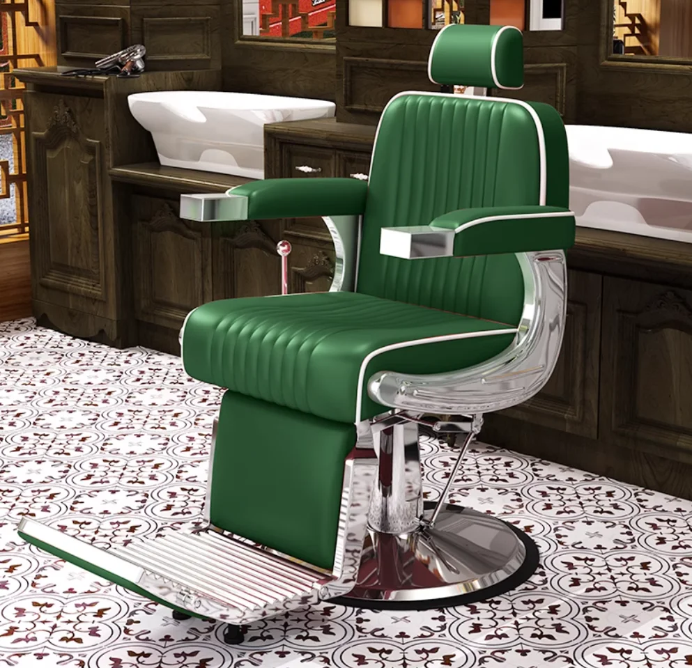 Hair salon chair Hair salon can put retro men's shave shave oil hair perm dyeing hair cutting chair