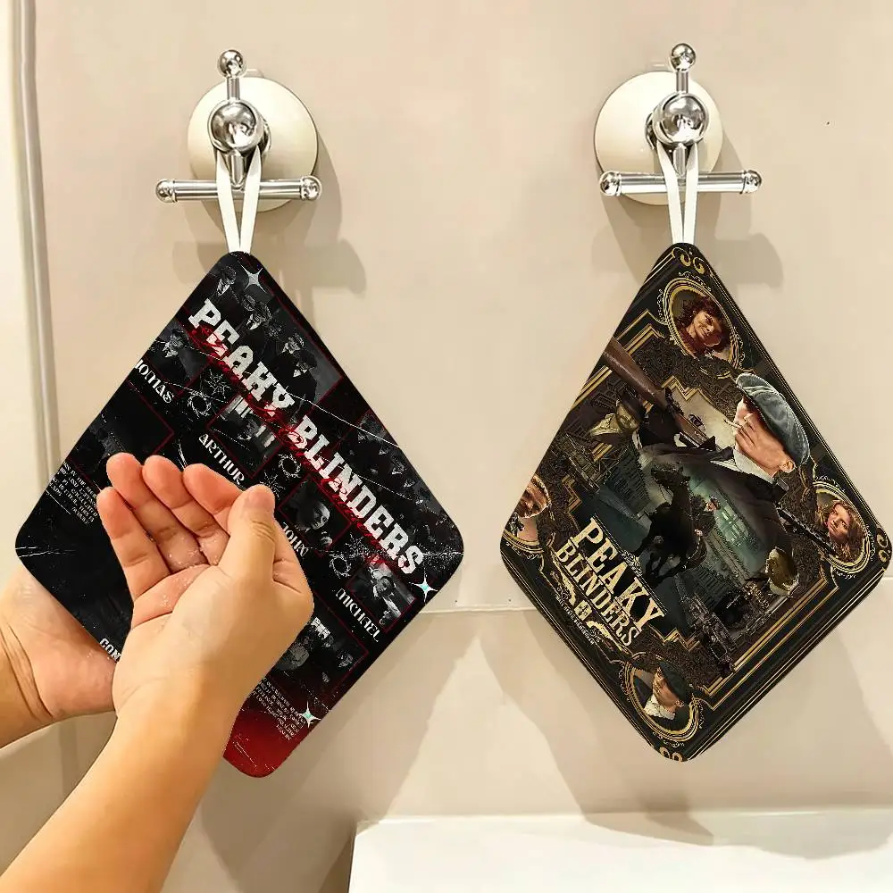 Movie P-Peaky B-Blinders Soft Polyester Cotton Towel, Hanging Kitchen Style Hand Wiping Cloth for Restaurant Home