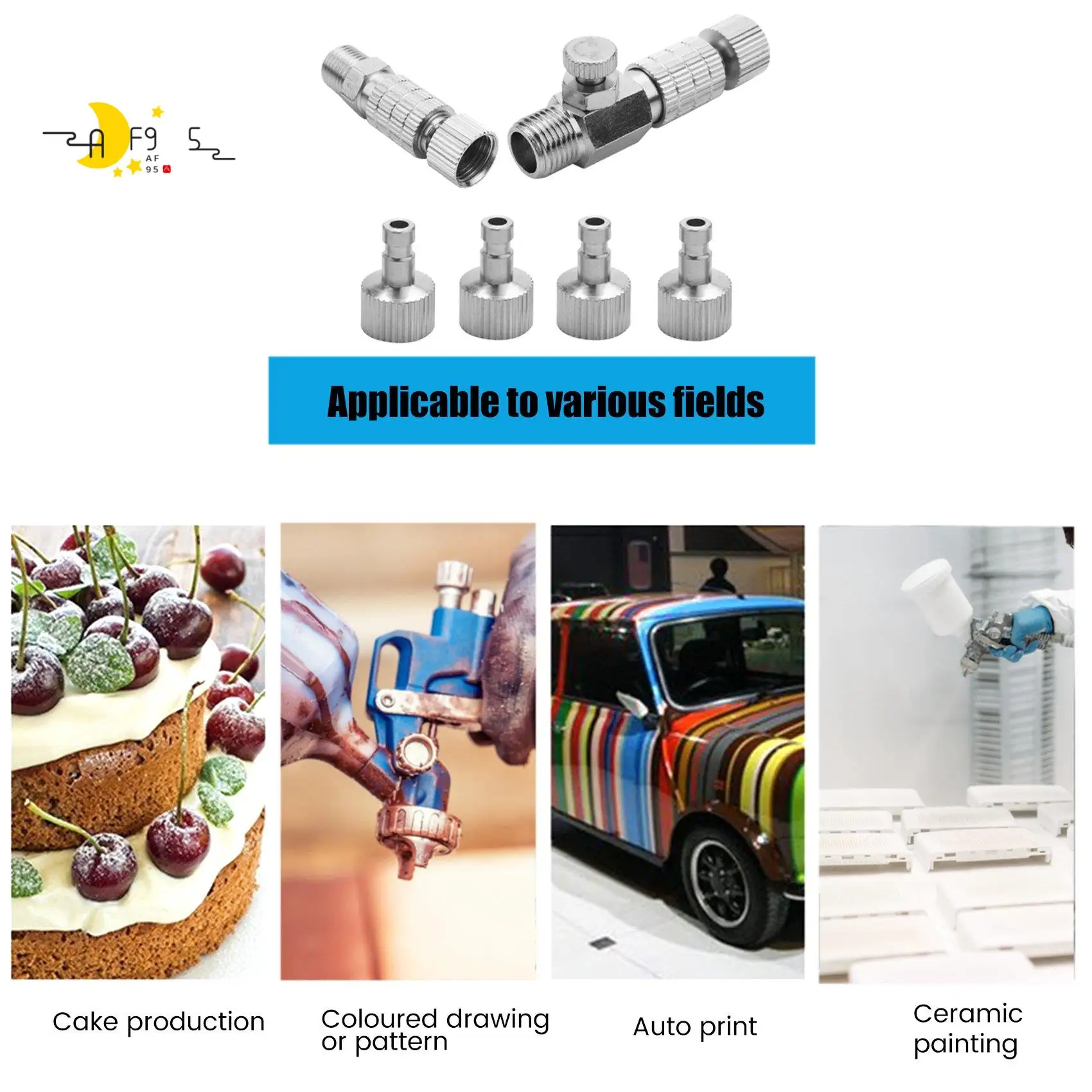 

AF95-8Pieces Airbrush Adapter Set Airbrush Quick Release Coupling Disconnect Adapter Kit For Air Compressor And Airbrush Hose