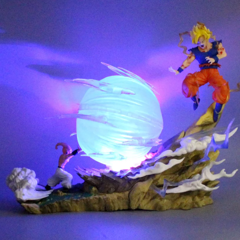 GK Seven Dragon Ball Sky Top Studio wcf Famous Scene Buo vs Wukong Luminous Handmade Model Decoration