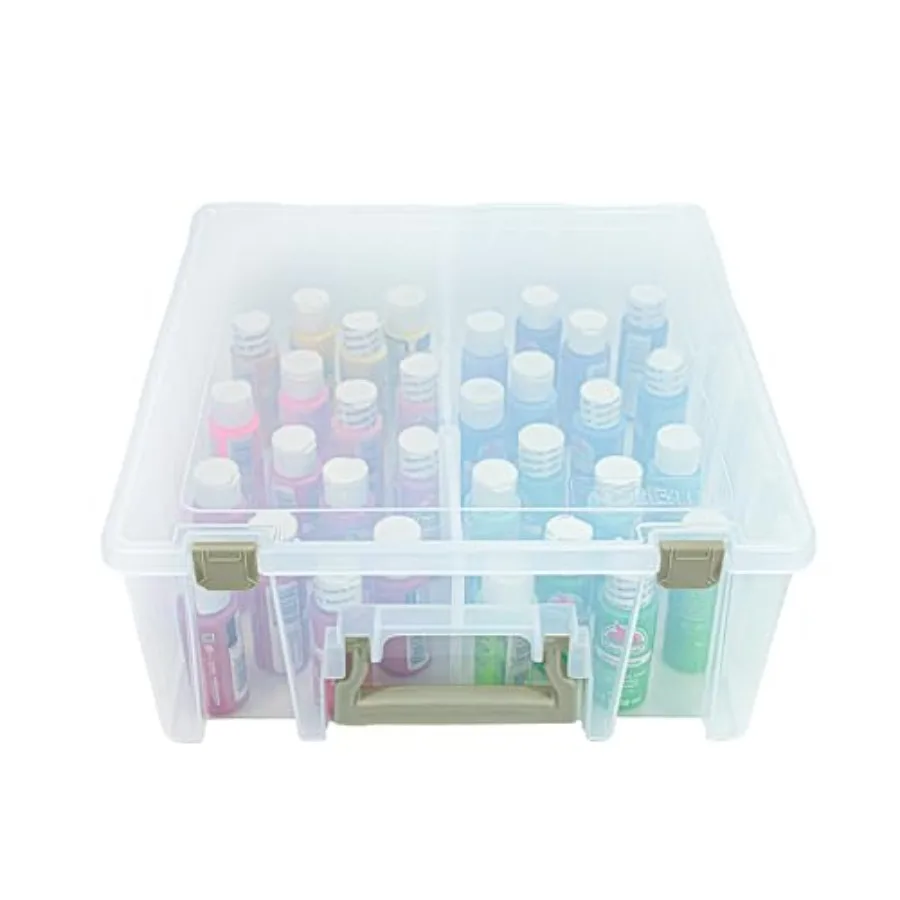 

Super Satchel Double Deep Compartment Box - Art Storage with 8 Removable Compartments Smart Closure for Craft Supplies