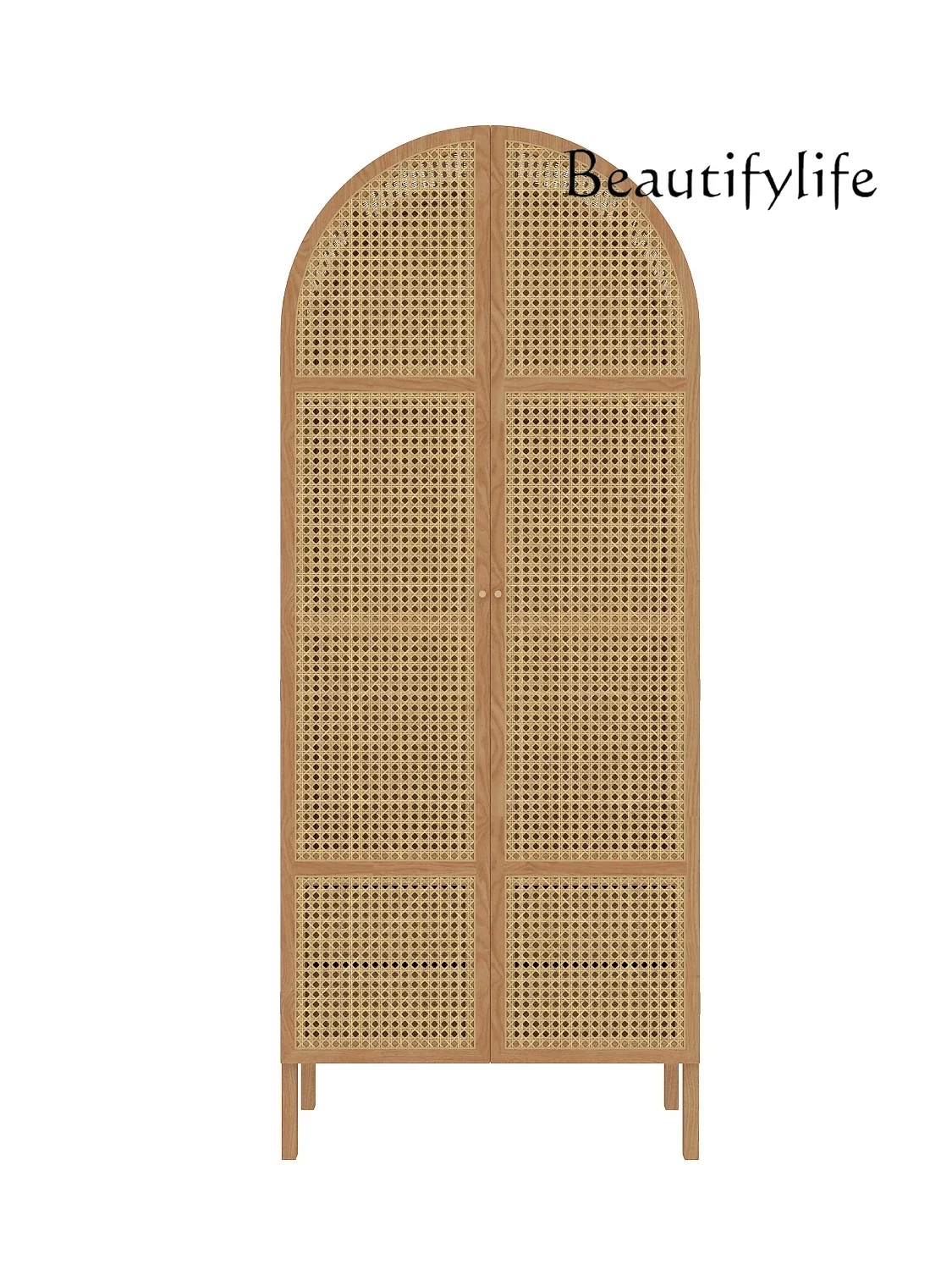 Japanese Style Solid Wood Rattan Wardrobe Bed & Breakfast Vintage Designer Art Bedroom Wardrobe