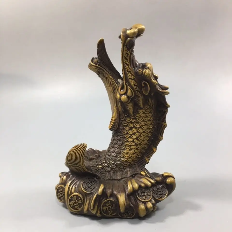Standing dragon head fish Statue Sculpture Figurines Home Garden Decoration Statues For House ﻿