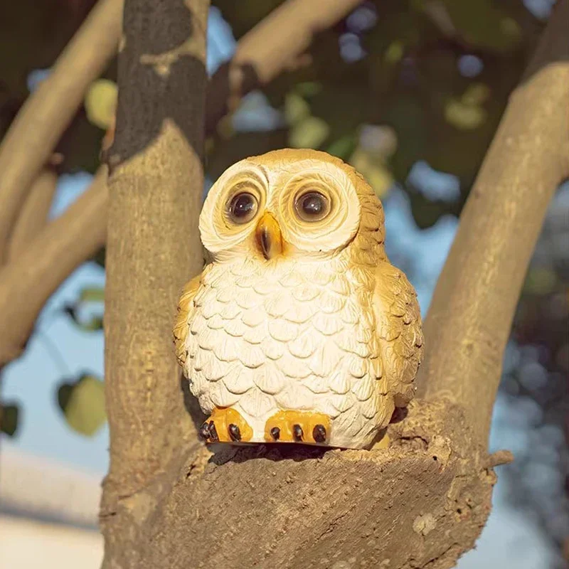 Cute Owl Solar Creative Light Cartoon Animal Shaped Night Light for Courtyard Decoration