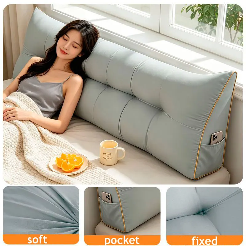 Headboard Wedge Pillow,Queen Bed Wedge Pillow for Headboard,Backrest Pillow for Beds,Reading Pillows for Sitting in Beds Adult