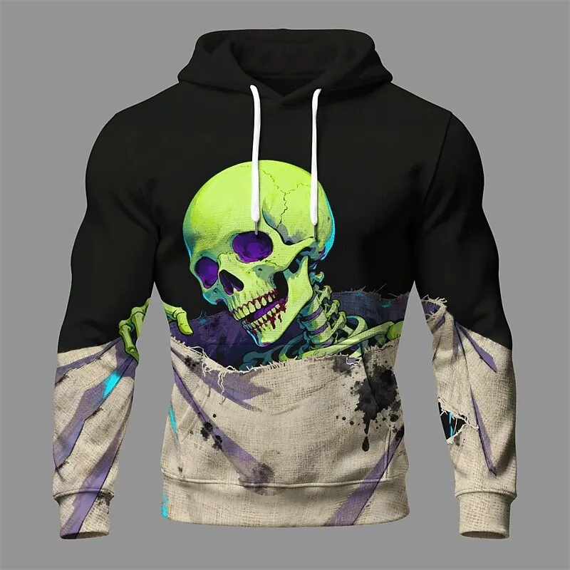 

Funny 3D Skull Pattern Men's Hoodies Hip Hop Trend Harajuku y2k Clothes Autumn Winter Casual Pullover Fashion Loose Sweatshirts