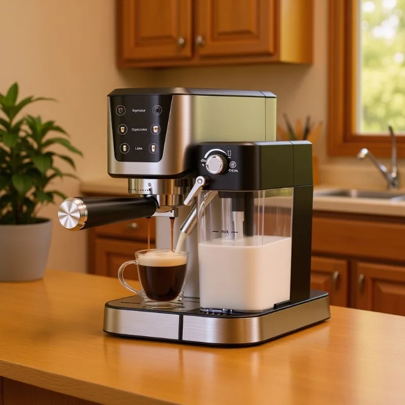Coffee Machine Semi-automatic Espresso Machine Touch Screen Steam Milk Foam Espresso Machine 20pa