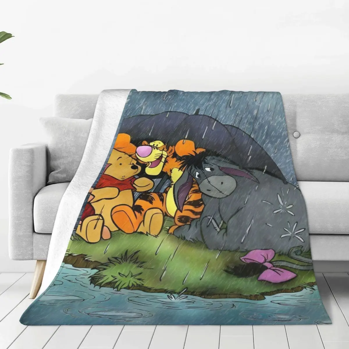 

Winnie The Pooh Blanket Quality Warm Bedding Throws Winter Camping Living Room Fluffy Bedspread
