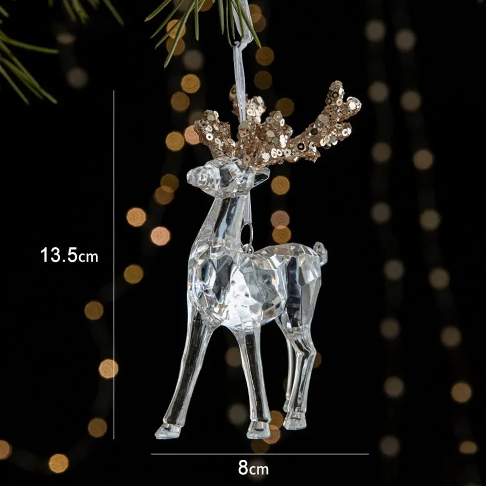 Acrylic Christmas Crystal Pendants Snowflake Wall Pendant Christmas Tree Ornaments Indoor Outdoor DIY Crystal Hanging