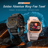 LOKMAT Ocean GT Waterproof Rugged Outdoor Smart Watch Flashlight Watch Unisex Fitness Tracker Touch Screen Heart Rate Monitor