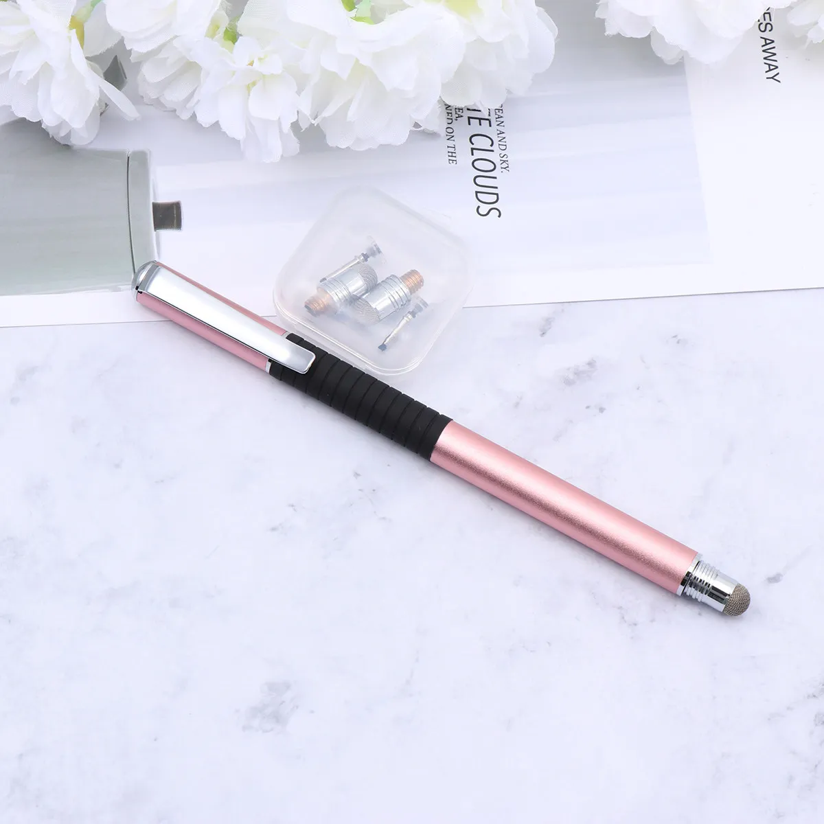 5Pcs Eco Friendly Metal Capacitive Stylus Pen Set Dual Tip Design Sensitive Conductive Touch Screen Pen for Phone Laptop