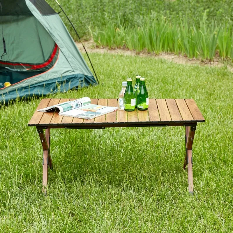 

Folding Outdoor Table,Lightweight Aluminum Roll-up Table for Indoor, Outdoor Camping, Picnics,Beach,Backyard, BBQ, Party, Patio