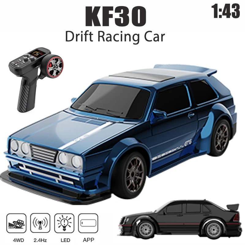 

KF30 1:43 4WD дрифтовый гоночный автомобиль с гироскопом, регулировкой скорости, реальное управление освещением и демпфированием, высокоскоростные радиоуправляемые автомобили для детей, игрушки
