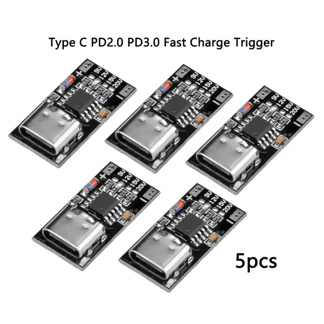 5 sztuk typ C PD2.0 PD3.0 wyzwalacz szybkiego ładowania detektor pobierania USB Boost moduł zmiany zasilania płytka ładująca Diymore